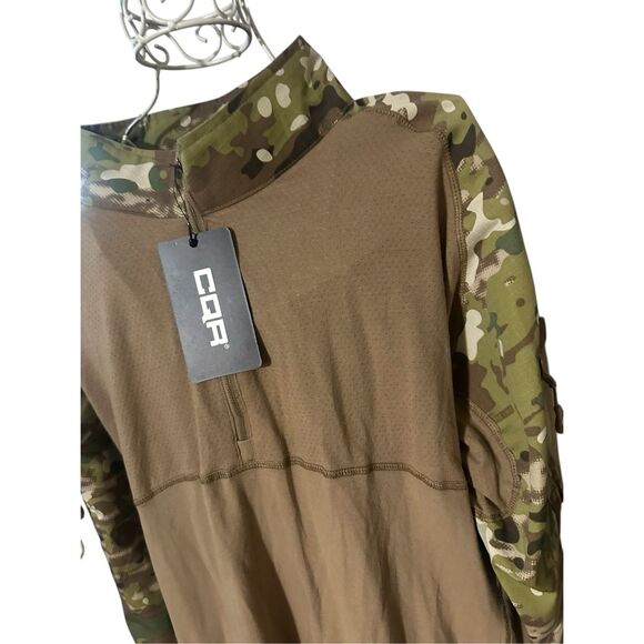 NEW WITH TAGS MEN CQR Assault Long Sleeve Military Camo Top 1/4 Zip Multi Terrai - Picture 3 of 10